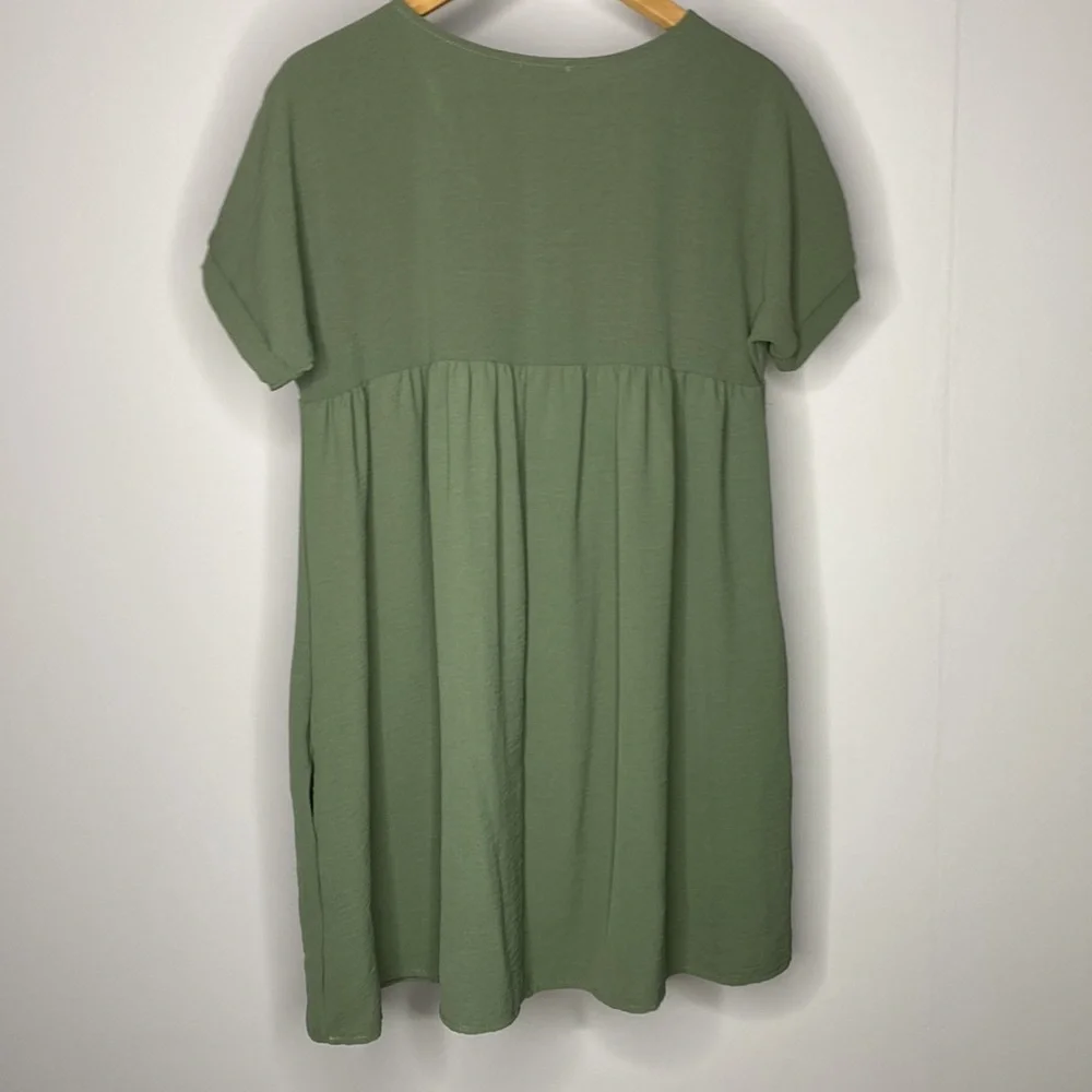 Pink Lily Connect To Your Heart Dress in Olive - Picture 5 of 6